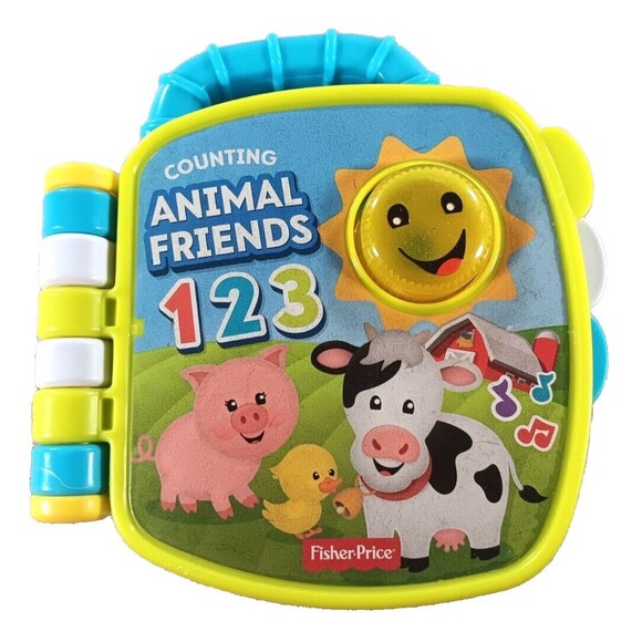 Fisher Price Counting Animal Friends 123 Talking Interactive Learning Baby Book - Picture 1 of 4